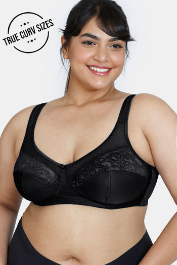 Buy Zivame True Curv Single Layered Non Wired Full Coverage Super Support Bra - Jet Black